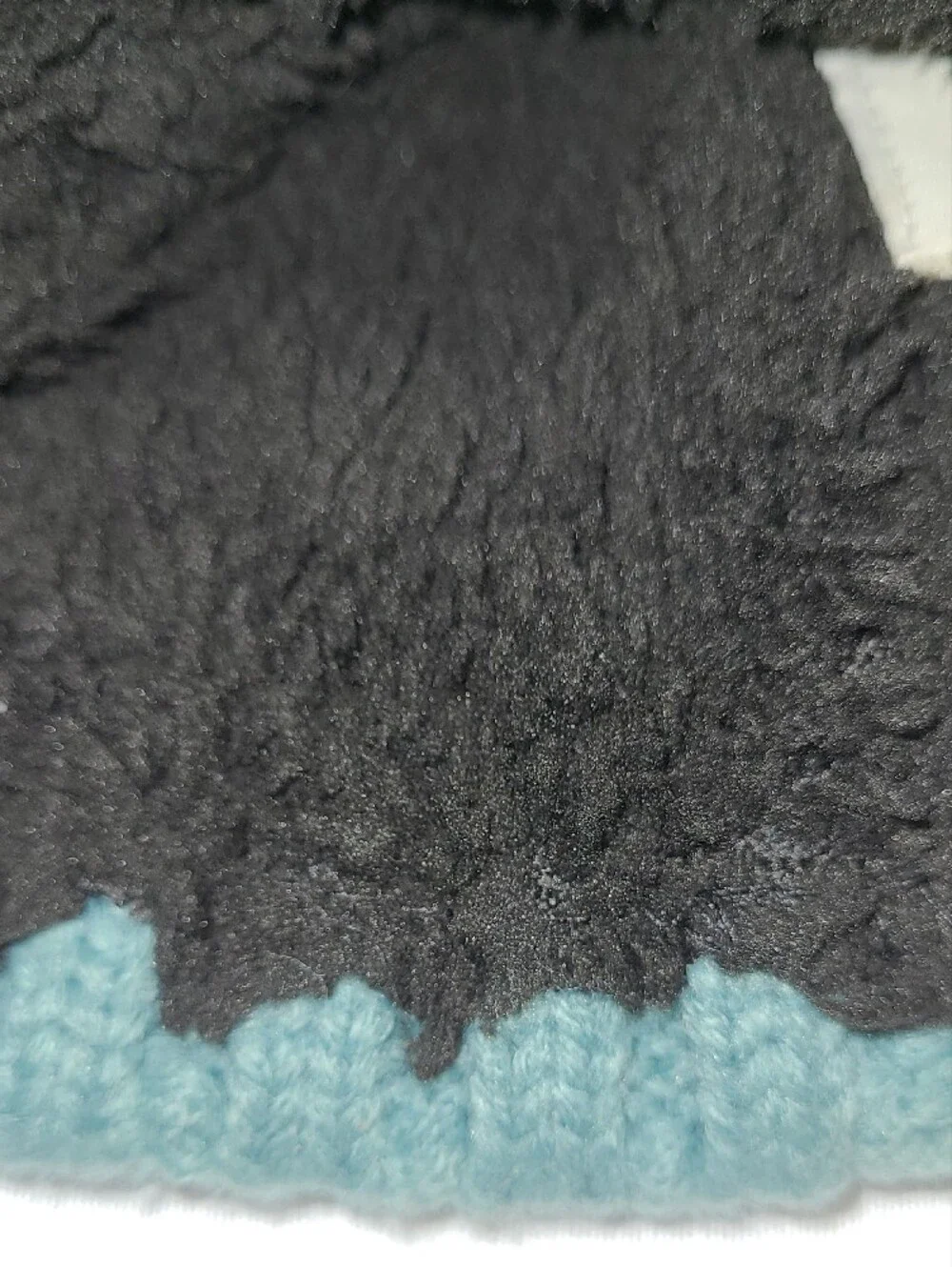 Timberland Teal Cable-Knit cuff Beanie with Faux Fur Pom fleece lined Hat